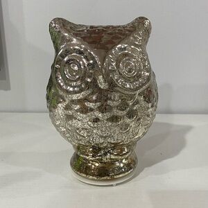Mercury Glass Owl Figurine Light battery powered